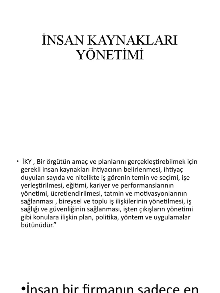 İnsan Kaynaklari Yöneti̇mi̇ 1.hafta | PDF