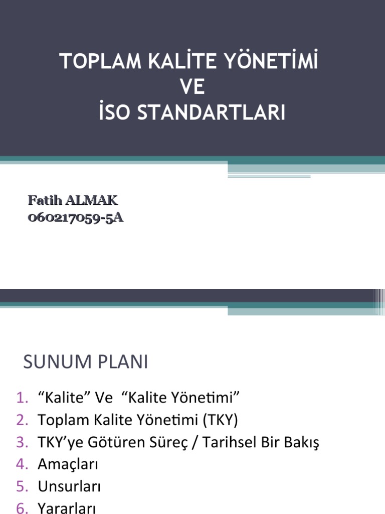 Toplam Kali̇te Yöneti̇mi̇ | PDF