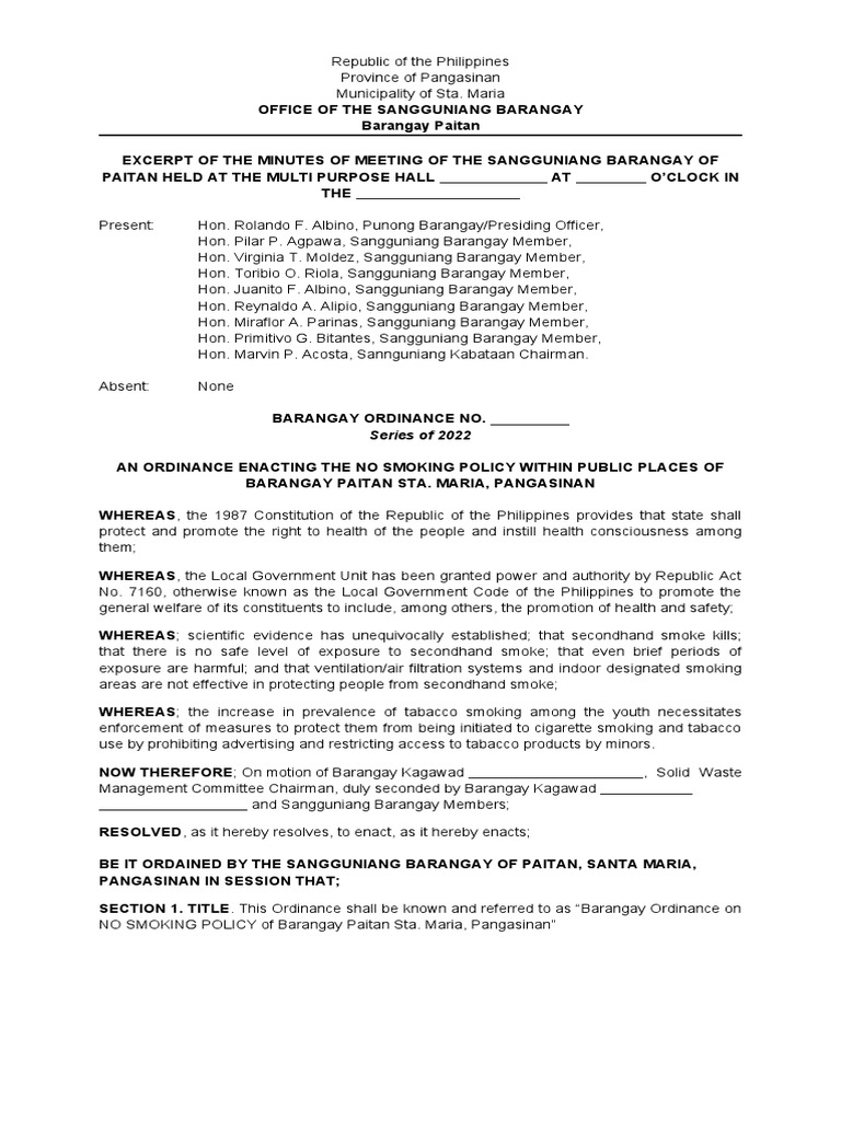 barangay-ordinance-on-no-smoking-policy-2022-pdf-local-ordinance