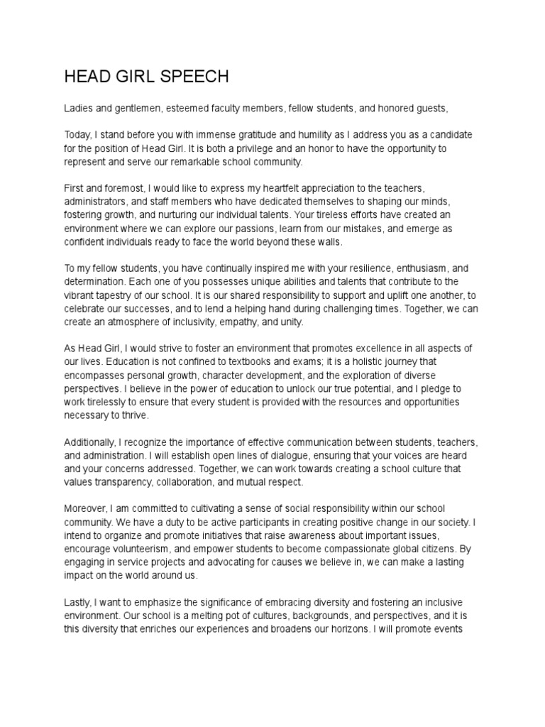 head-girl-speech-pdf