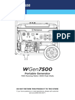 Westinghouse Wgen7500 USER and Parts Manual