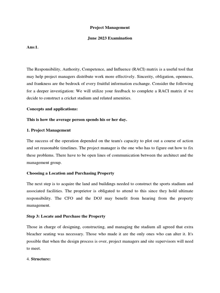 Project Management for Stadium Construction | PDF | Net Present Value ...