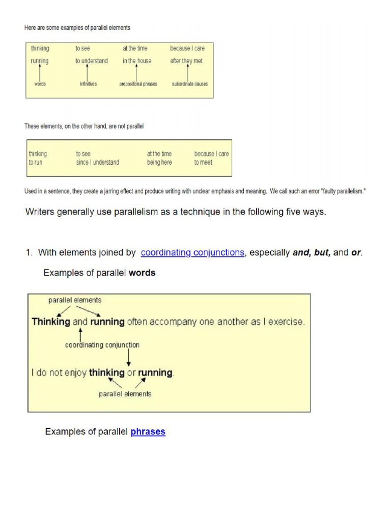Sentence Parallel Structure | PDF