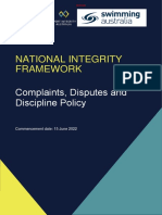 2022 Swimming - Nif Complaints Disputes and Discipline Policy
