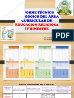 Informe Técnico Pedagógico Del Área Curricular de Educacion Religiosa