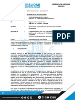 Informe #233-2022-GAJ-MDPN. Opinion Legal Credito Presupuestal Combuistible