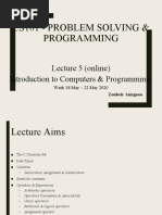 CS101 Lecture 05 - Fundamentals of Programming