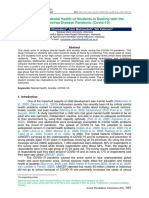 Analyzing The Mental Health of Students in Dealing With The: Coronavirus Disease Pandemic (Covid-19)