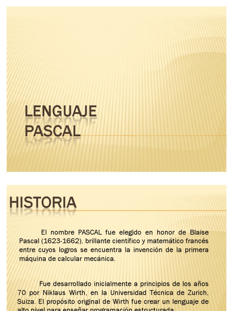 Pascal | PDF | Lenguaje de programación | División (Matemáticas)