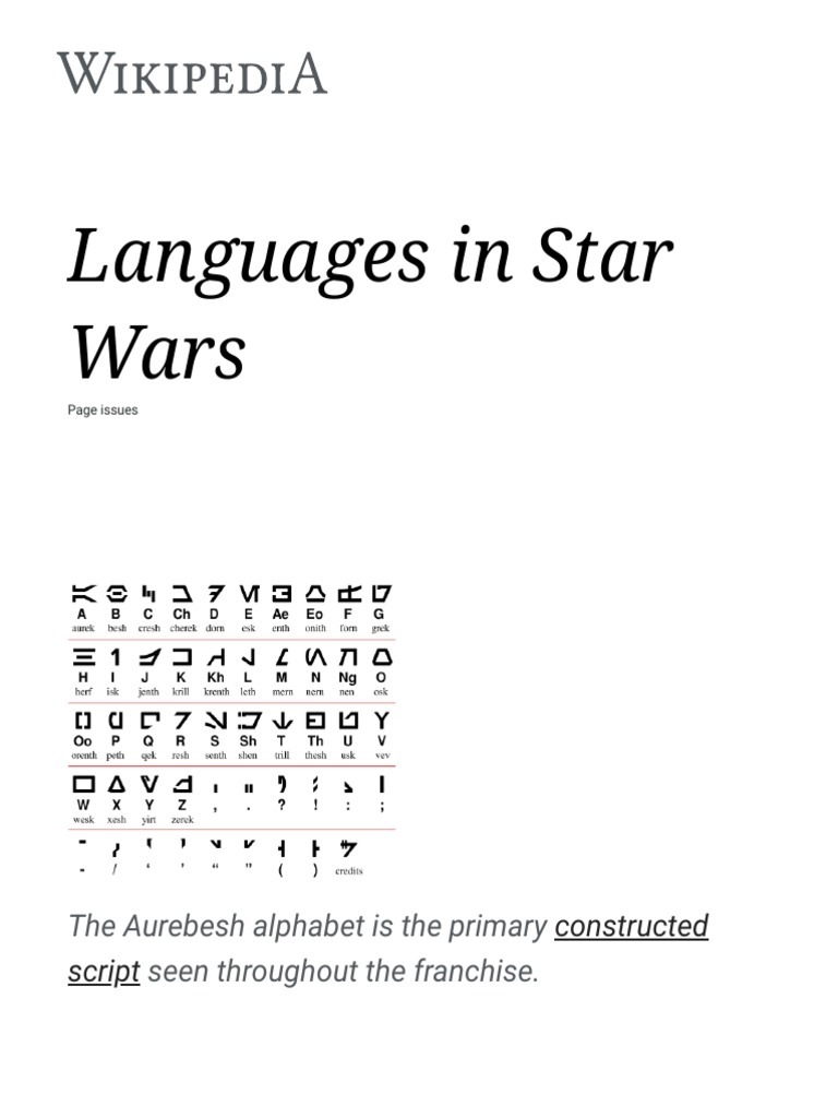 Languages in Star Wars Wikipedia PDF