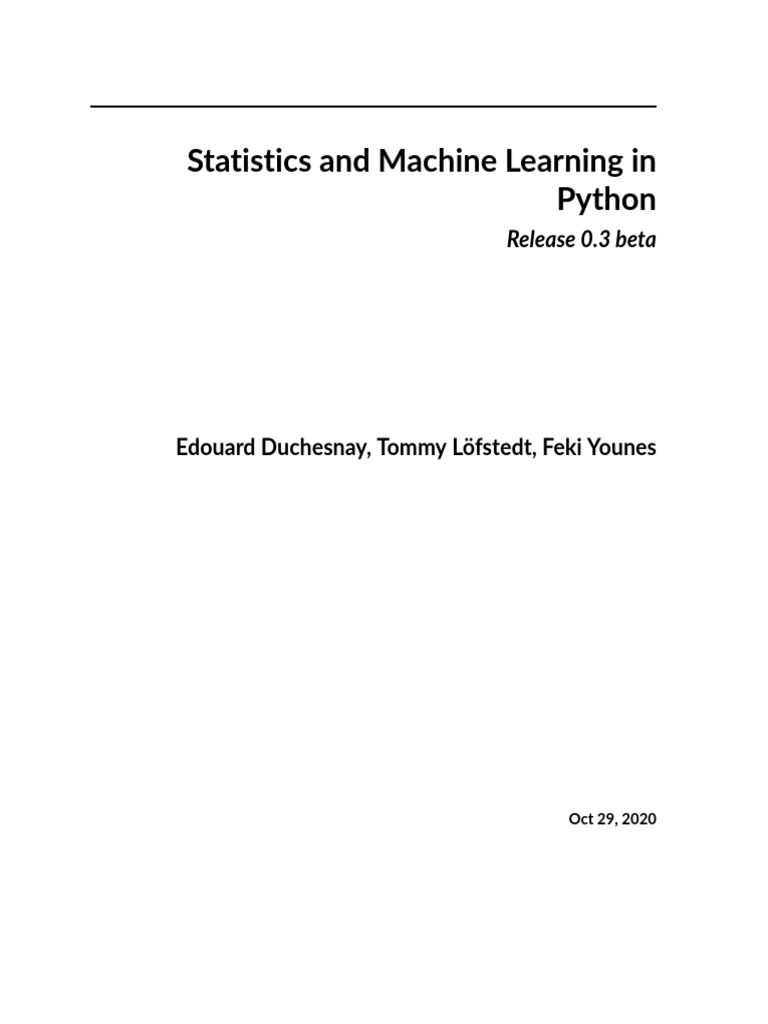 stat and machine learning python.pdf | PDF