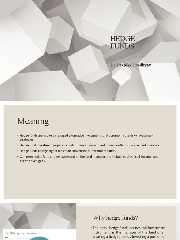Hedge Funds Pdf Hedge Fund Fund Of Funds