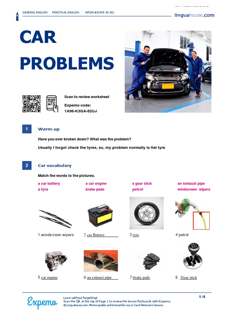 SOLUTION car-problems-british-english-student | PDF | Car | Engines