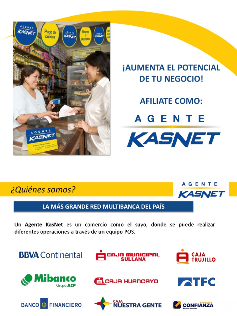 Afiliación Agente Kasnet Pdf Comercio Servicios Financieros
