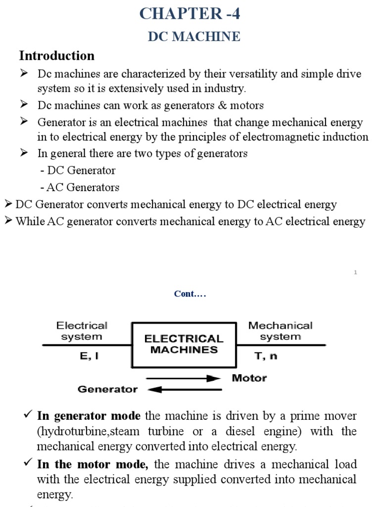 Overview of DC Machines: Generators & Motors | PDF | Electric Motor ...