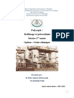 Polycopie Raffinage Et Petrochimie BABA AHMED Abderezzek 2022