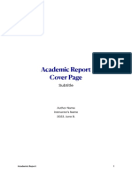 Academic Report Cover Page: Subtitle