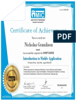 Nicholas Grandison Mobile App Development Certificate