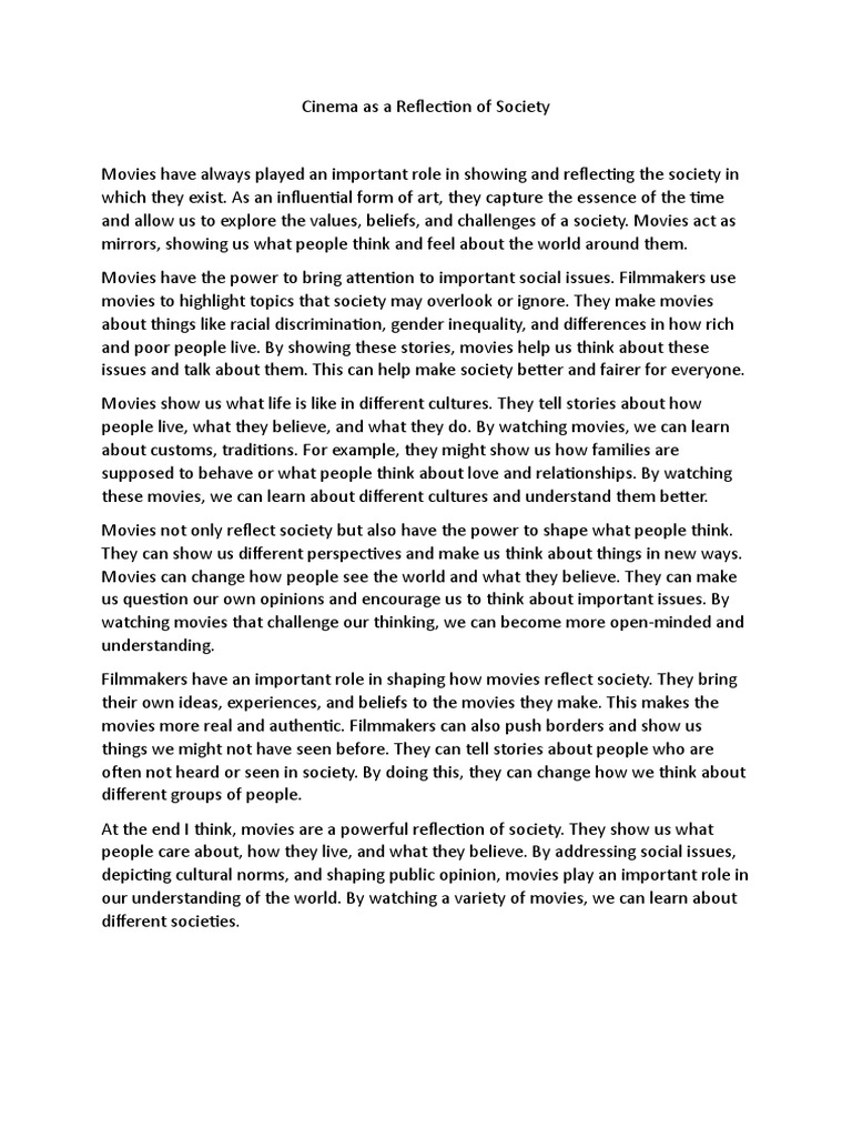 Cinema As A Reflection of Society PDF(01)