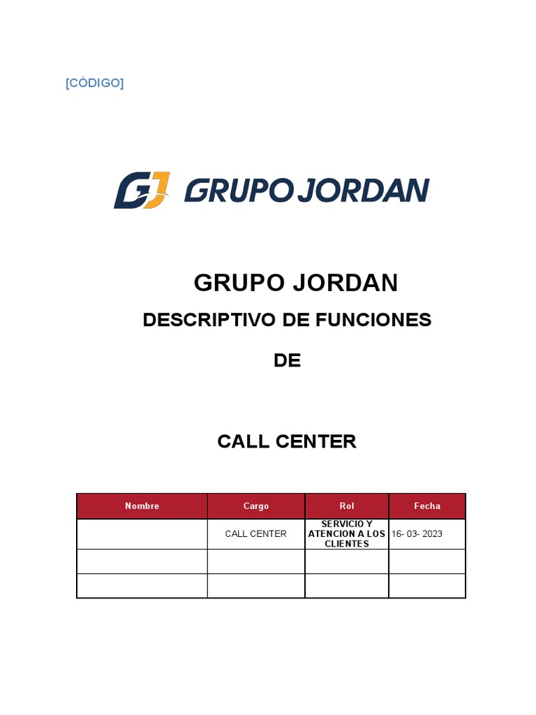 MANUAL DE FUNCIONES SERVICIO AL CLIENTE (1) | PDF | Liderazgo | Gestión ...