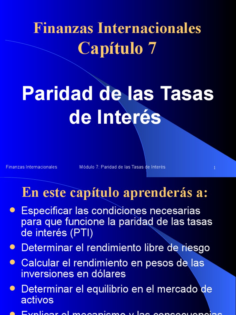 Paridad de Las Tasas de Interés | PDF | Arbitraje | Interés