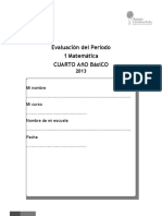 Evaluacion Matematica 4basico 1