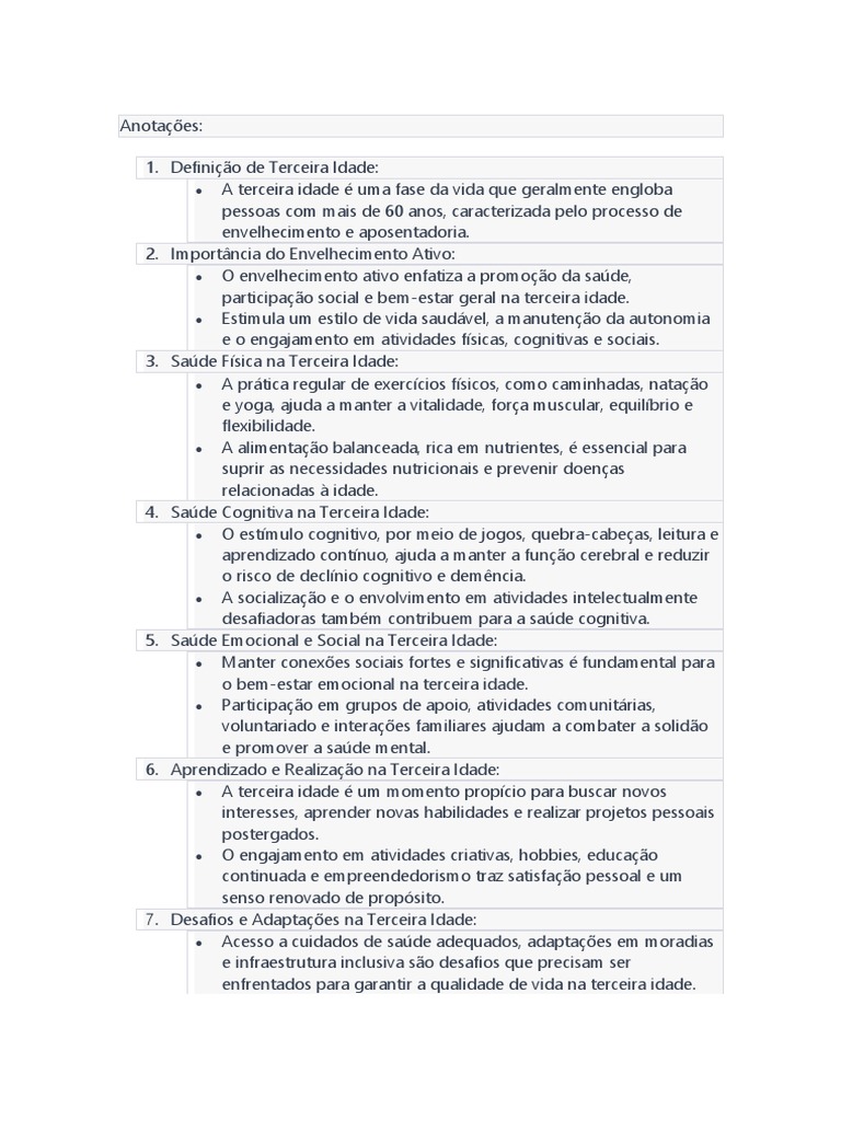 Saúde e Bem-Estar na Terceira Idade | PDF | Envelhecimento | Terceira idade