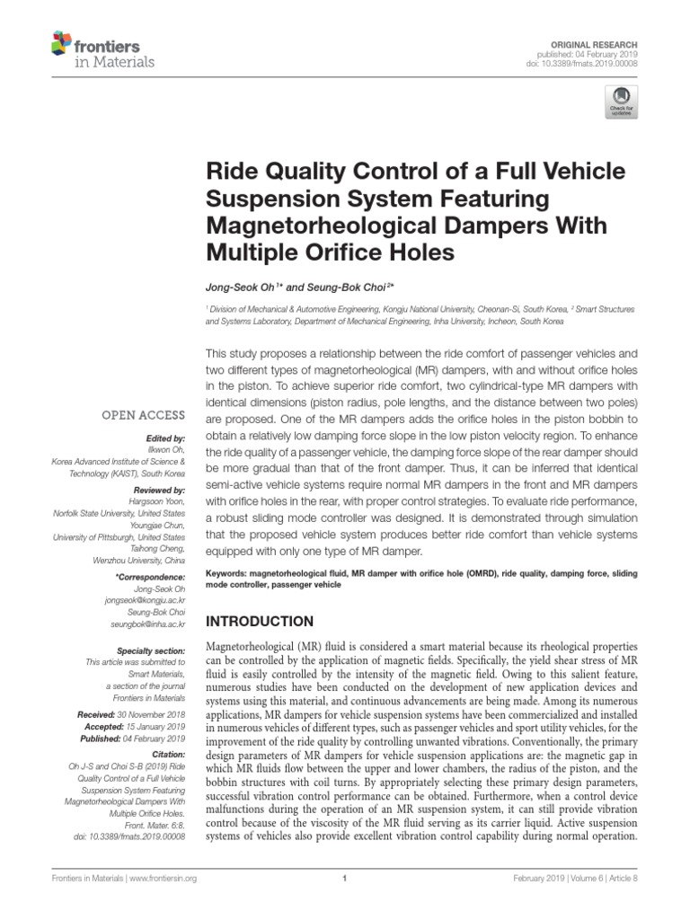 5. Ride Quality Control of a Full Vehicle Suspension PDF Physical