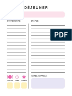 Pink and White Minimalist Recipe Card Planner