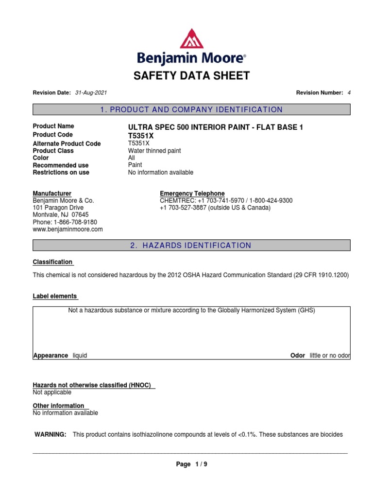 229S1 SDS en Vii PDF Toxicity Occupational Safety And Health
