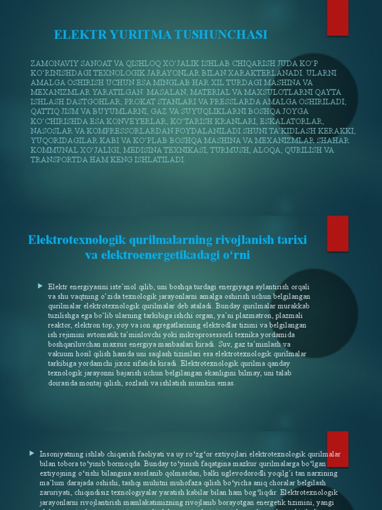 Elektr Yuritmaning Elektr Taminoti PDF