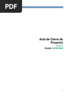 PMO - Acta de Cierre Del Proyecto - Plantilla | PDF | Presupuesto