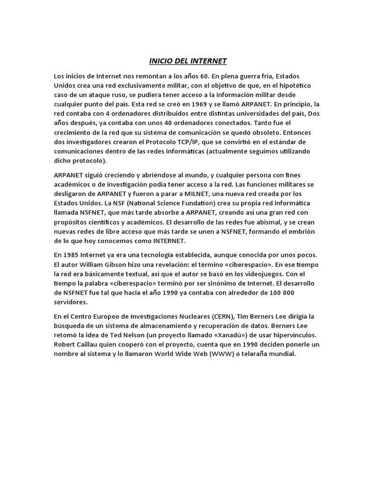 La evolucion del internet pdf red de computadoras internet