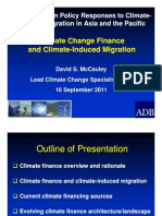Climate Change Finance and Climate-Induced Migration by David McCauley, ADB
