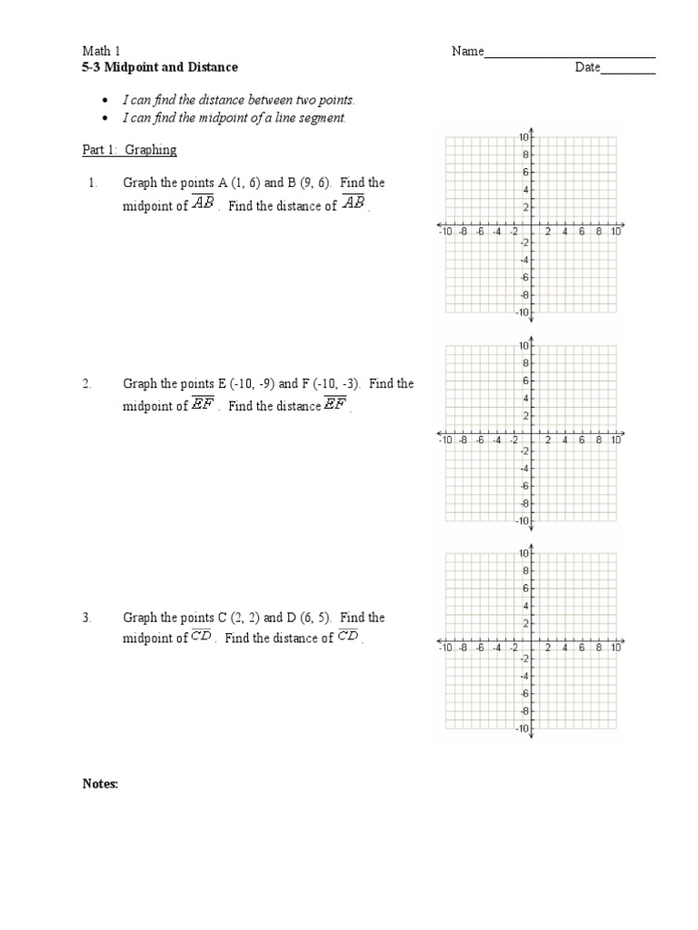 5-3 Midpoint and Distance | PDF