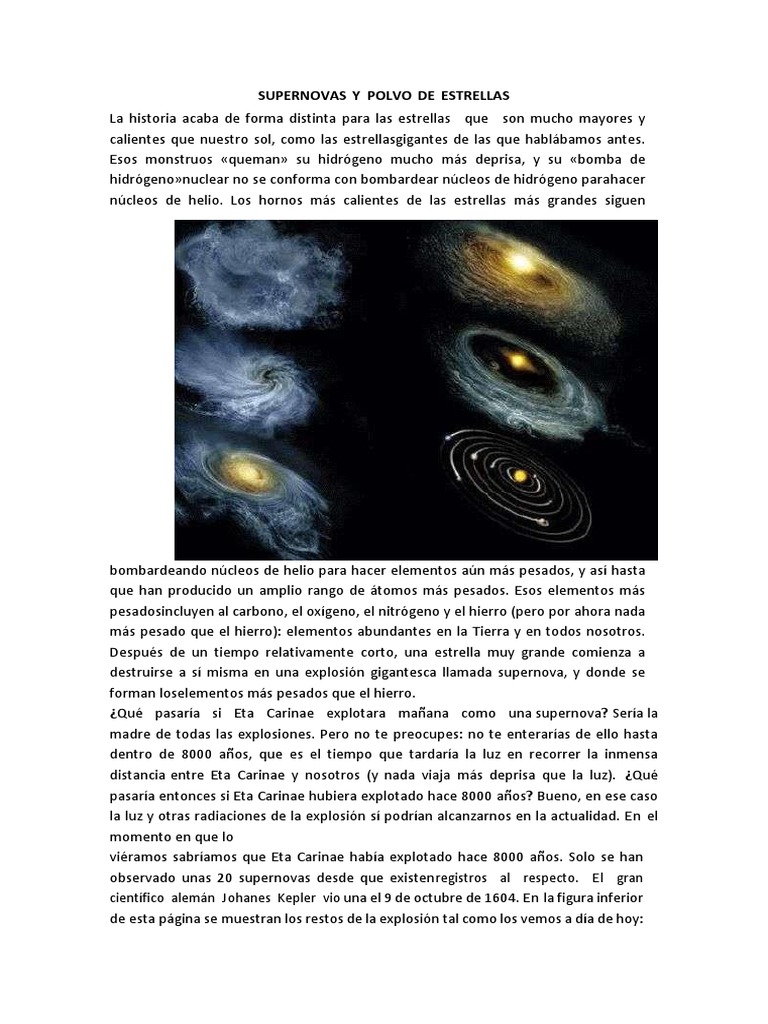 Supernovas y Polvo de Estrellas | PDF | Supernova | Estrellas