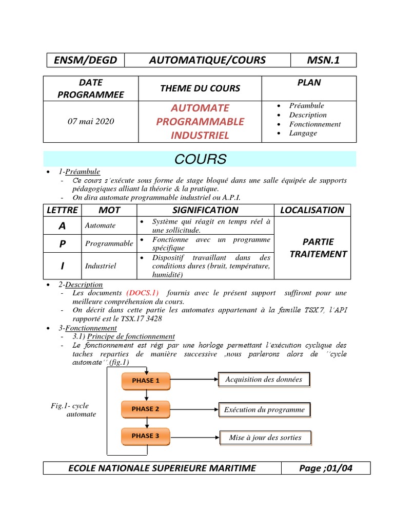 Automates Programmables Industriels | PDF | Langage de programmation ...