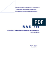 RAC 175 - Transporte Sin Riesgo de Mercancías Peligrosas Por Vía Aérea