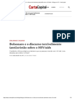 Bolsonaro e o Discurso Terrivelmente (Anti) Cristão Sobre o HIV - Aids - Diálogos Da Fé - CartaCapital