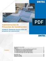 Unidad 6 Planeación de Los Costos de Proyectos de Construcción