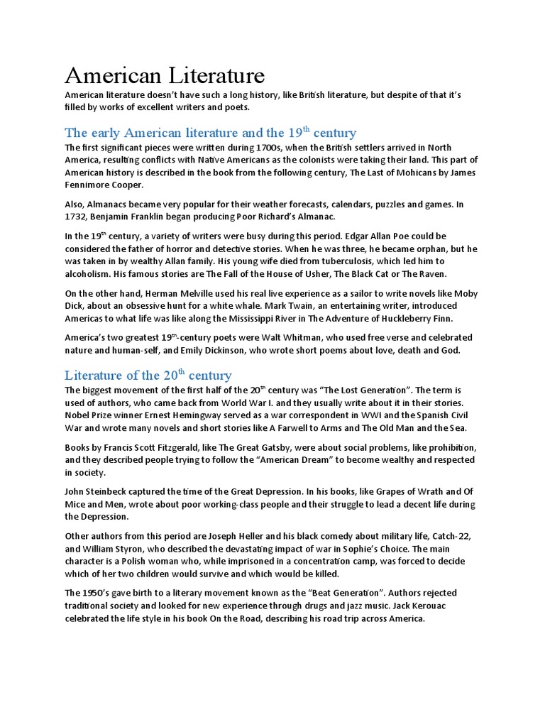 American Literature PDF American Literature