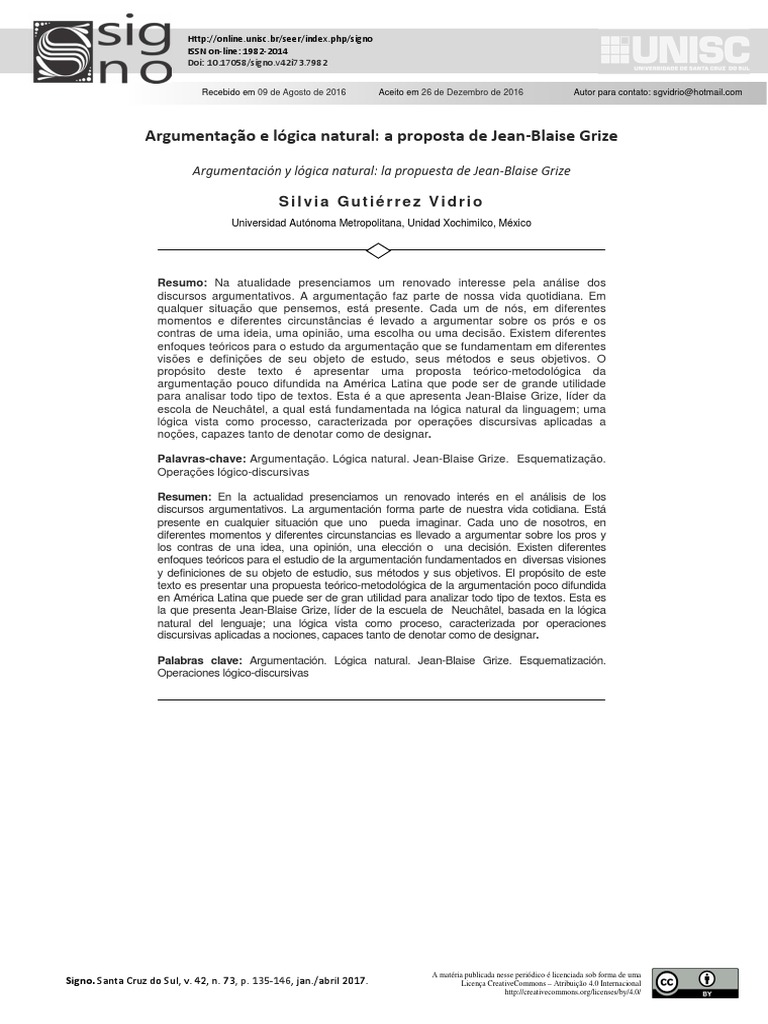Argumentacion y Logica Natural La Propuesta de Jea | PDF | Lógica