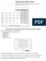 Calendario Abril 2020, Chile - Michel Zbinden ES