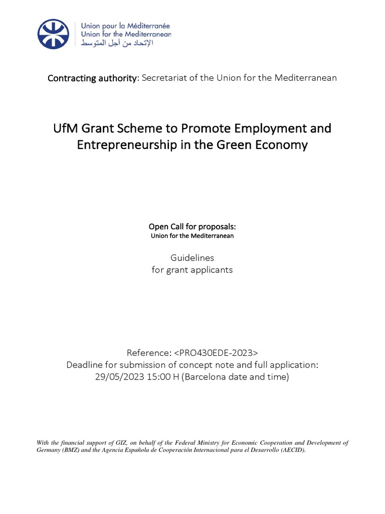 Call For Proposals Guidelines PDF Entrepreneurship Sustainability