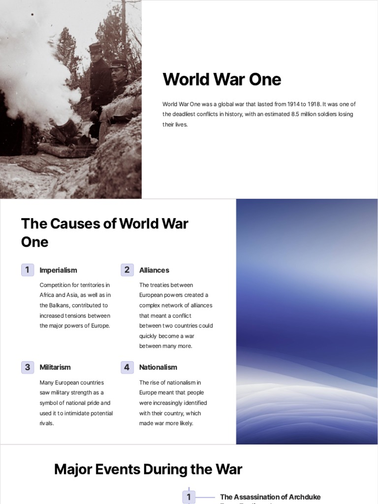 World-War-One - Presentation | PDF | World War I | Treaty Of Versailles