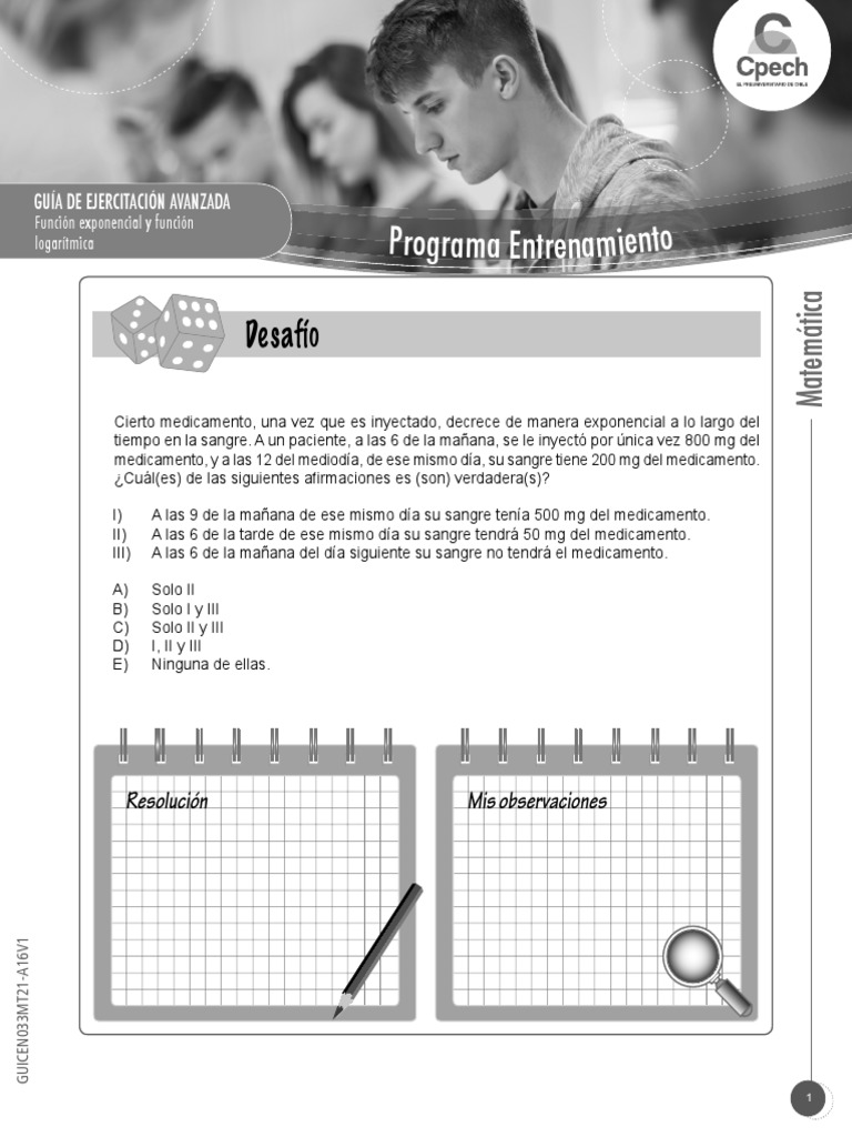 Guía 33 MT21 Función Exponencial y Función Logarítmica (2016) - PRO ...