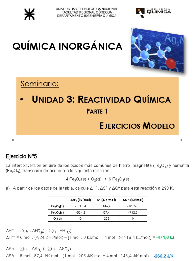 3a. QI - Unidad 3 (Parte 1) - Ejercicios Modelo | Descargar gratis PDF ...