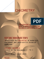 Stoichiometry: The Poorest Man Is Not He Who Is Without A Cent, But He Who Is Without A Dream