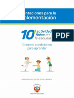 Orientaciones para Los 10 Minutos de Actividad Física en La Escuela