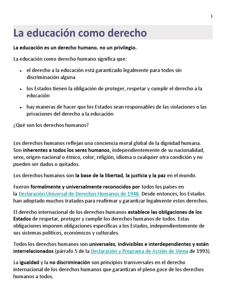 La Educación Como Derecho – El derecho a la educación en Colombia – OIXK